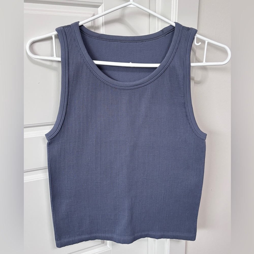 ARITZIA “Sunday Best” Women's Blue Ribbed Tank Top